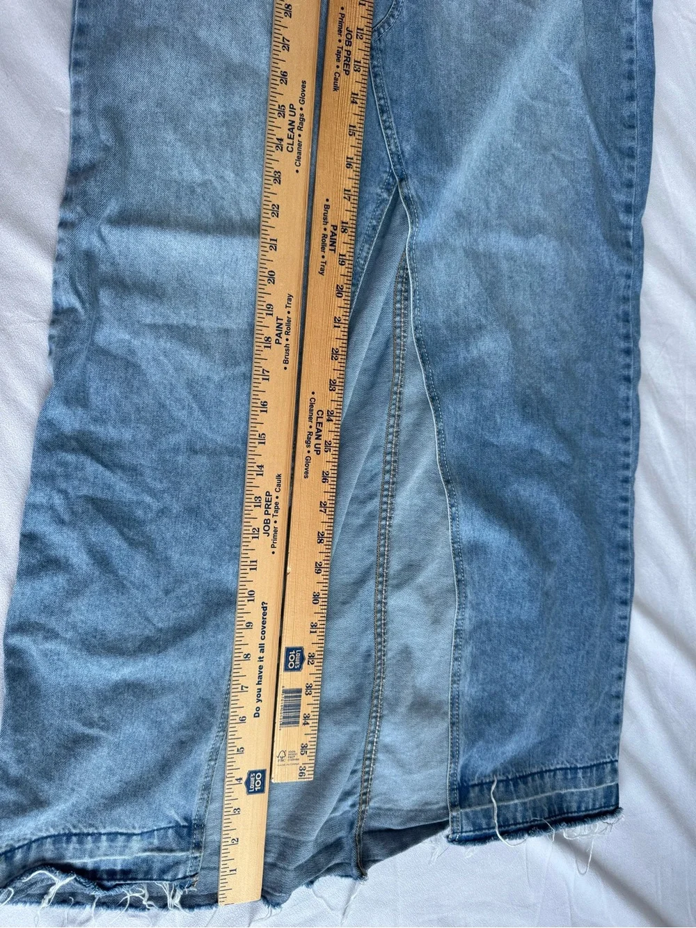 Rewash Women’s Denim Maxi Skirt Light Wash Raw Hem Front Slit Casual 13 31 - Picture 7 of 7